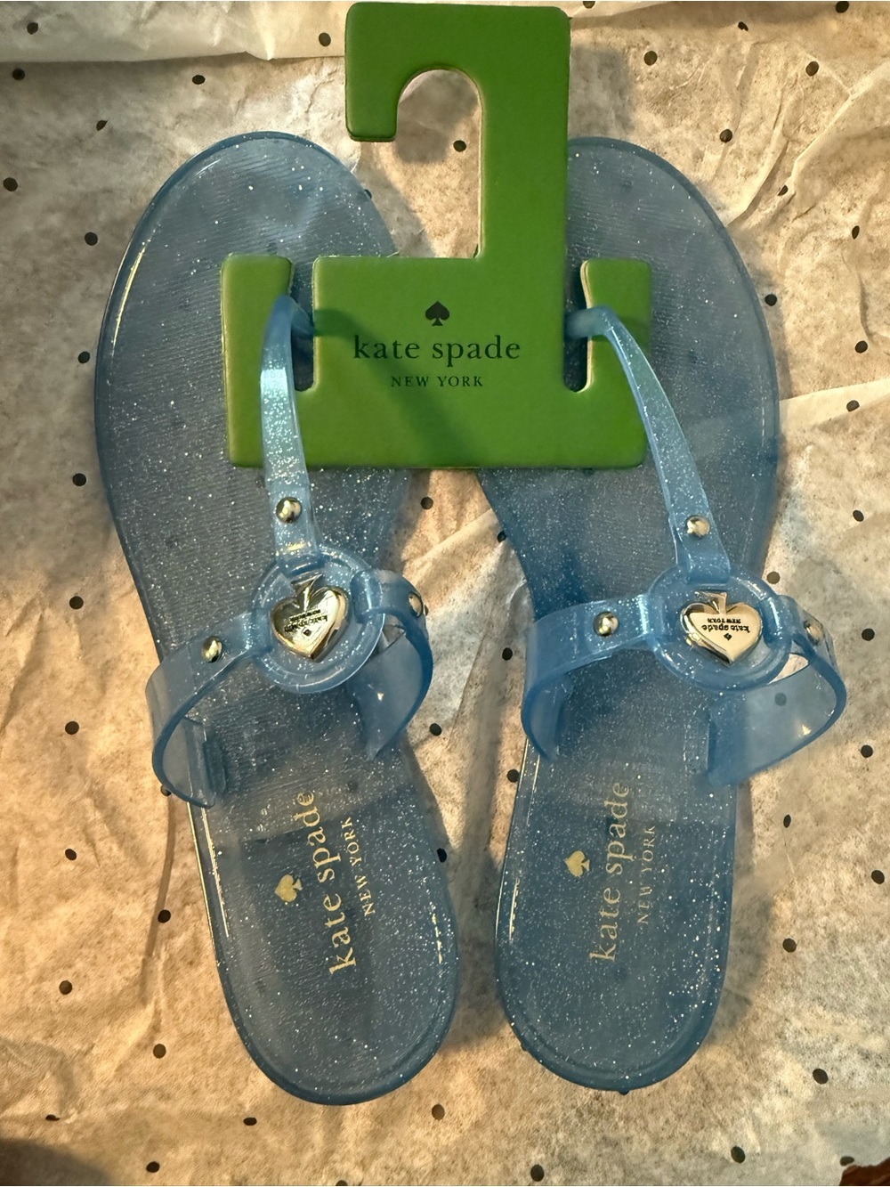 kate spade glitter translucent blue jelly sandals